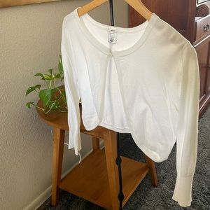 Old Navy, cream color, single button, tiny fit cover sweater